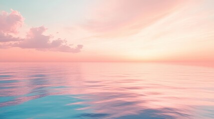 Obraz premium Beautiful pink and blue ocean with a cloudy sky in the background