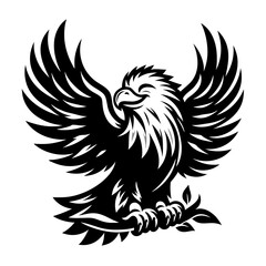 Obraz premium Baby eagle black color vector 