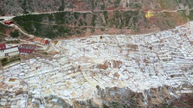 Salineras de Maras Peru natural resources harvest Salt Mine ponds valley South America
