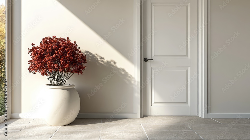 Poster a newly installed door with clean lines and an open frame, perfect for adding text or graphic conten