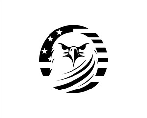 American Eagle logo design icon symbol vector illustration. Silhouette eagle bird icon vector template	
