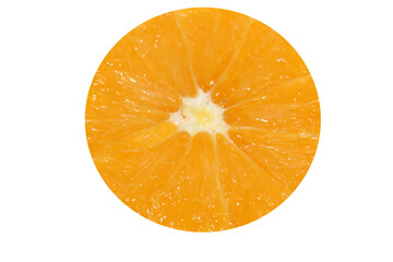 slice of orange. isolated orange segment. details of the inside of the orange. natural orange food.