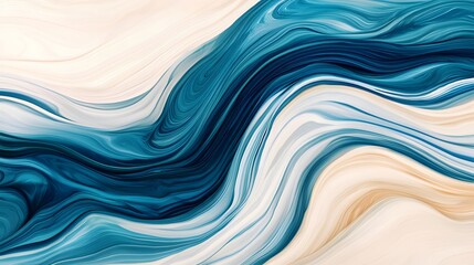 Fototapeta premium Flowing abstract waves digital art contemporary style calm environment artistic viewpoint modern aesthetic