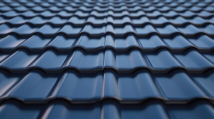 Fototapeta premium A smooth, newly installed roof with rows of shingles and an empty area for text or promotional copy.