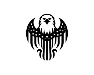 American Eagle logo design icon symbol vector illustration. Silhouette eagle bird icon vector template	