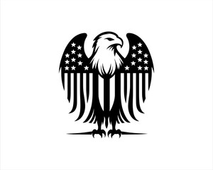 American Eagle logo design icon symbol vector illustration. Silhouette eagle bird icon vector template	