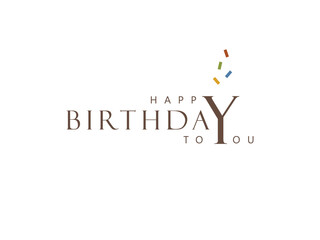 Birthday card on white background, abstract
