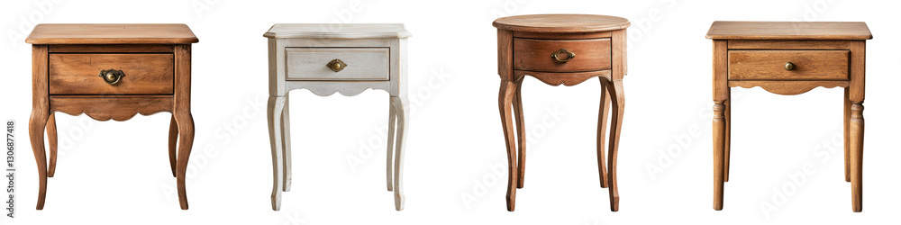 Poster a collection of various traditional modern and rustic wooden nightstand designs in different finishe