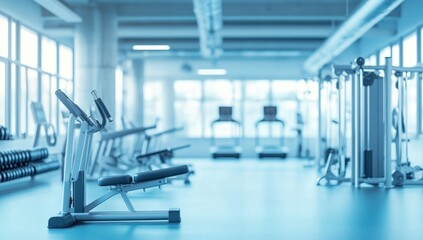 Fototapeta premium Modern Gym Interior: Serene Fitness Space