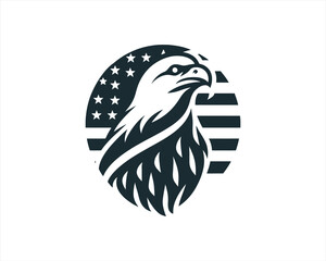 American Eagle logo design icon symbol vector illustration. Silhouette eagle bird icon vector template	