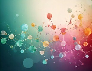 Chemistry themed background featuring a representation of molecules.