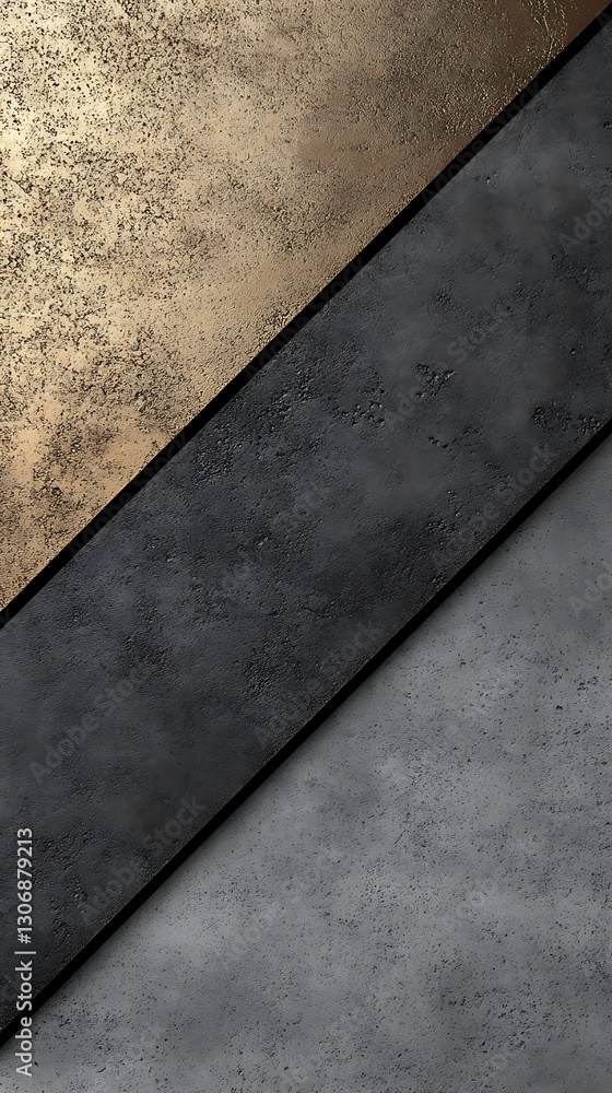 Poster textured concrete layers in diagonal gradient composition, moody backdrop