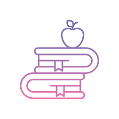 Book With Apple Icon vector stock illustration