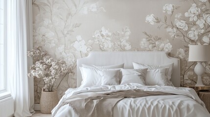 Wallpaper with faded vintage wallpaper designs, soft florals and delicate patterns, ultra-detailed, 4k