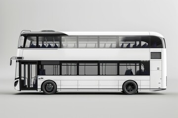 White space for commercial bus double decker bus transportation.