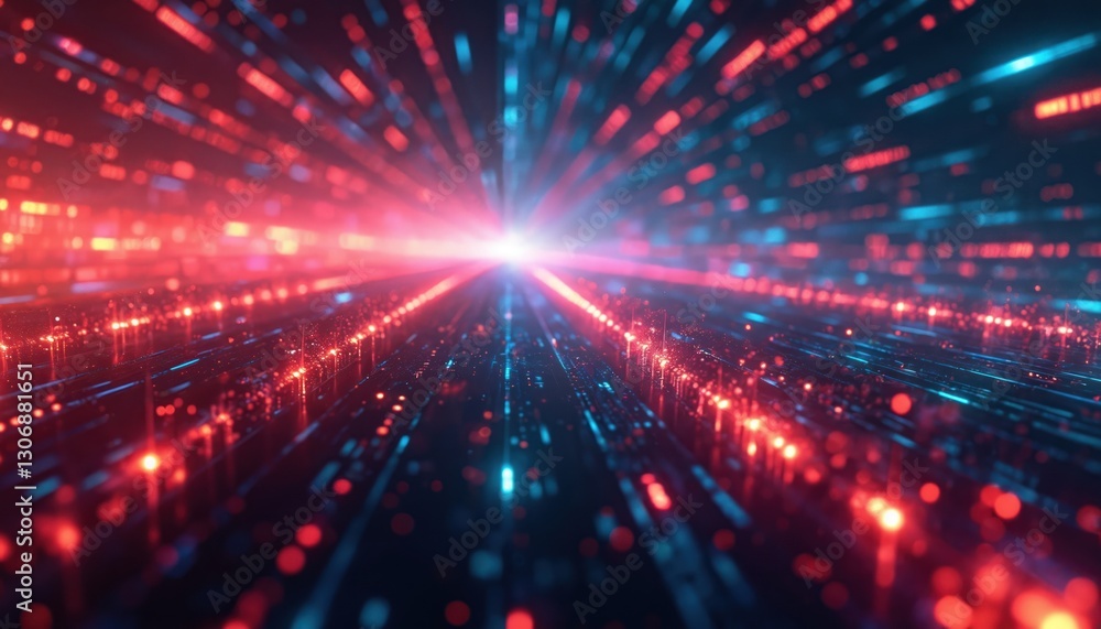 Poster abstract tech background of fast global data transfer connection with digital cyber motion. ultra fa