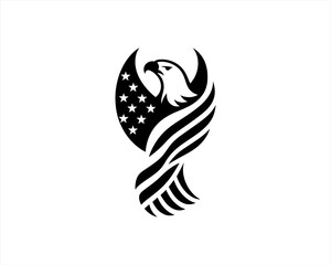 American Eagle logo design icon symbol vector illustration. Silhouette eagle bird icon vector template	
