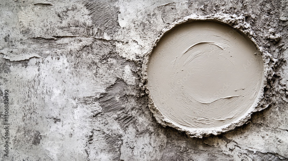 Poster wet concrete smoothly filling a mold, leaving an empty space where copy or creative text can be adde