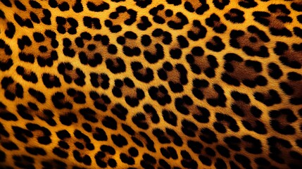 Obraz premium Close-up of a leopard's fur showcasing vibrant patterns and colors in a natural setting