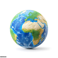 3d Blue planet earth isolated on white background
