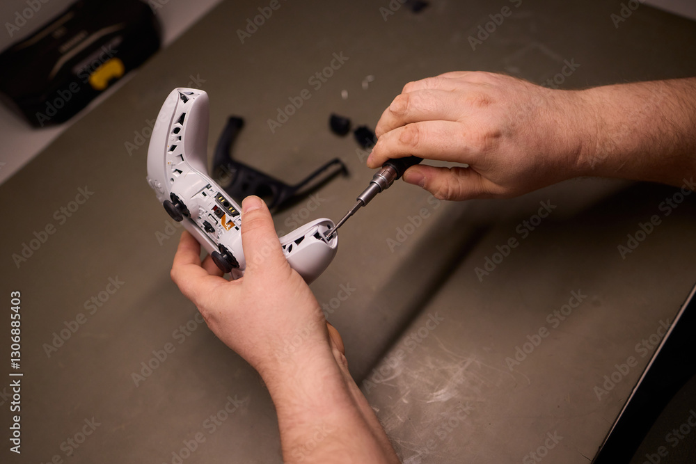 Aufkleber handsome experience with repairing a game controller using various tools and techniques