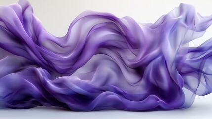 Obraz premium vibrant purple silk fabric flowing gracefully on transparent background
