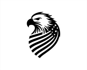 American Eagle logo design icon symbol vector illustration. Silhouette eagle bird icon vector template	