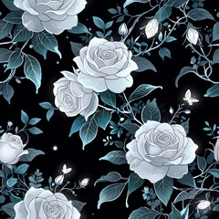 Enchanted Moonlight Roses: A Dreamlike Floral Tapestry