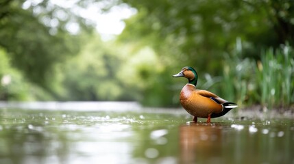 Obraz premium Colorful duck in a park