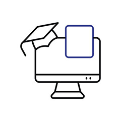 Online Course Icon vector stock illustration
