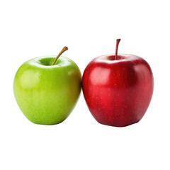 A pair of apples on transparent background