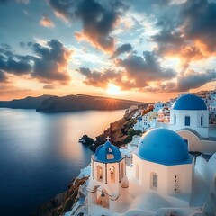 A breathtaking view of Santorini, Greece
