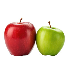 A pair of apples on transparent background