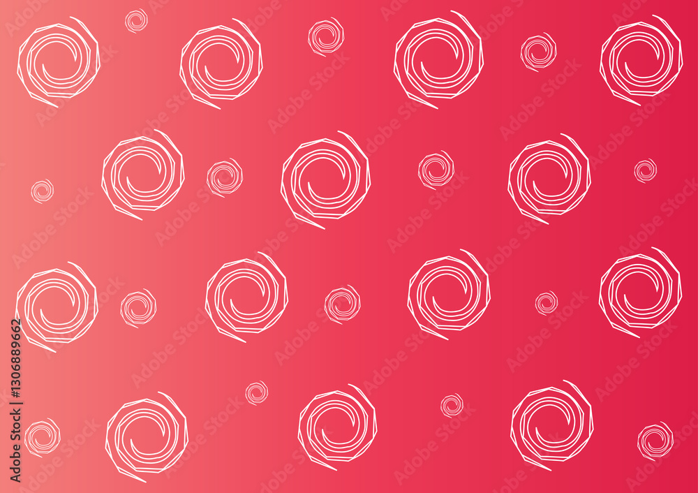 Poster red gradient background illustration with a white swirl pattern