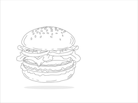 recommend clip art: Hand drawn burger. doodle burger. doodle fast food burger. hamburger in doodle style. Cheese Burger or Hamburger with doodle style.	
                    