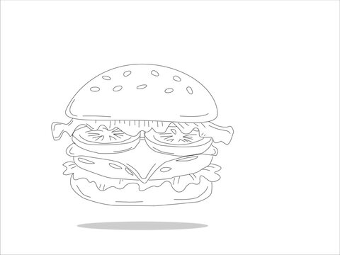 recommend clip art: Hand drawn burger. doodle burger. doodle fast food burger. hamburger in doodle style. Cheese Burger or Hamburger with doodle style.	
                    