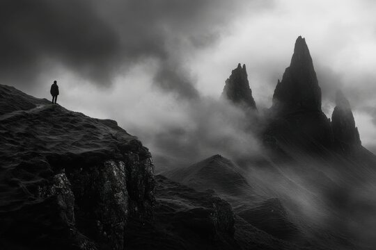 Scottish Mountain Landscape: Moody Weather with Beautiful Clouds