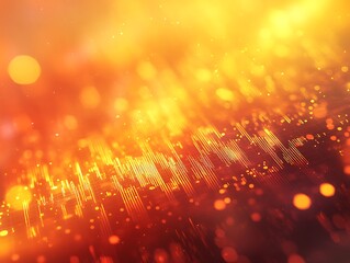 Vibrant Business Background with Golden Glow and Stock Market Graph