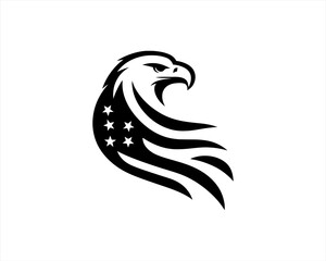 American Eagle logo design icon symbol vector illustration. Silhouette eagle bird icon vector template	