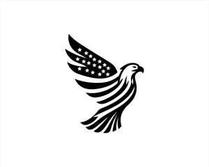 American Eagle logo design icon symbol vector illustration. Silhouette eagle bird icon vector template	