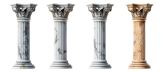 Obraz premium Antique Column set on white background.