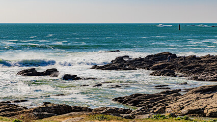 quiberon atlantic ocean french brittany coastline