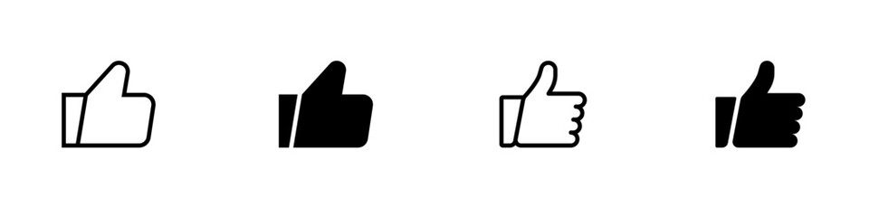 Thumb up thumb down icon set. Like dislike symbol. Vector illustration.