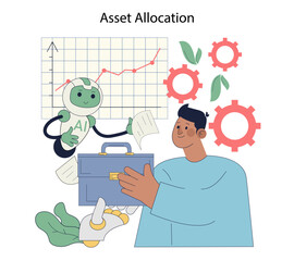 robot advisor. Flat Vector Illustration