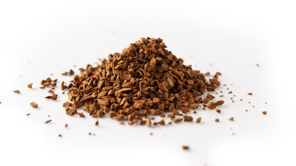 pile of instant coffee isolated on white background
