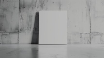 white canvas mockup for artists leaning on the concrete wall