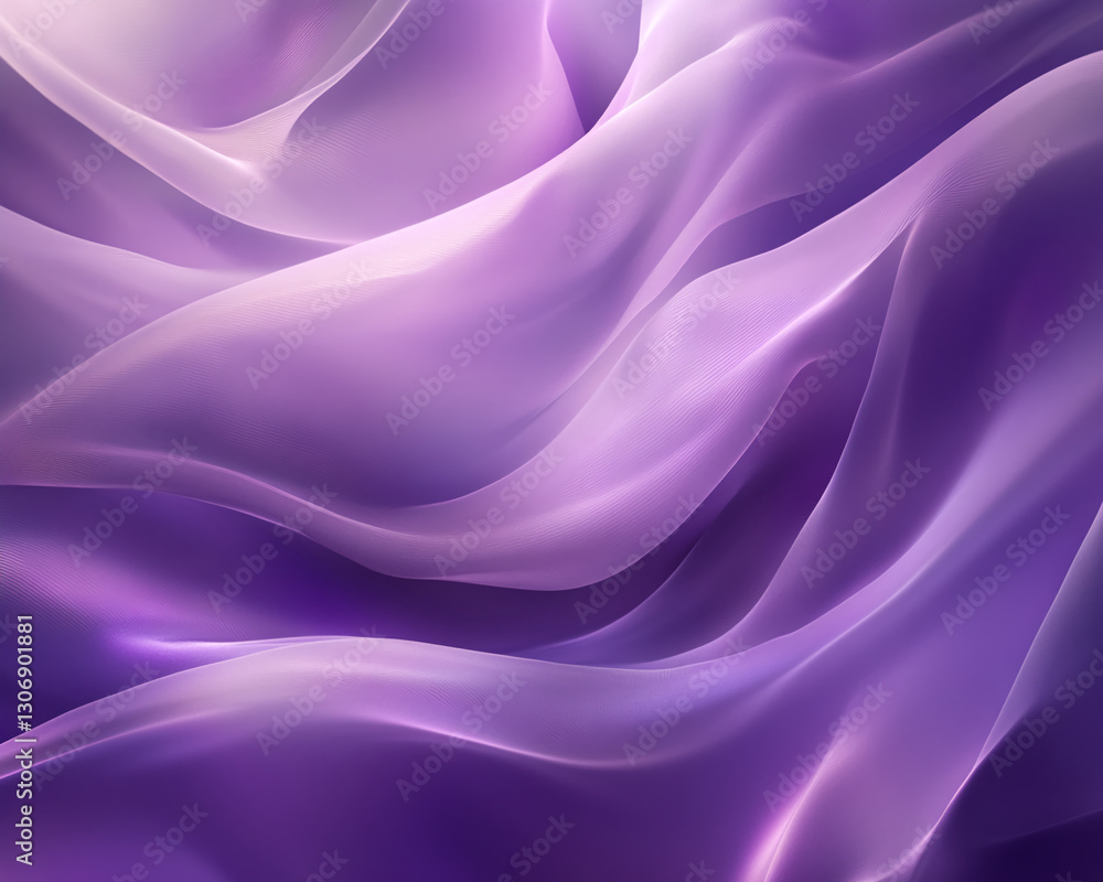Poster abstract image of flowing purple fabric, creating soft waves and subtle light effects, showcasing el