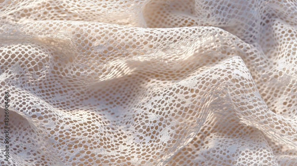 Poster close-up of a fabric with a textured pattern. the fabric appears to be made of a light-colored mater