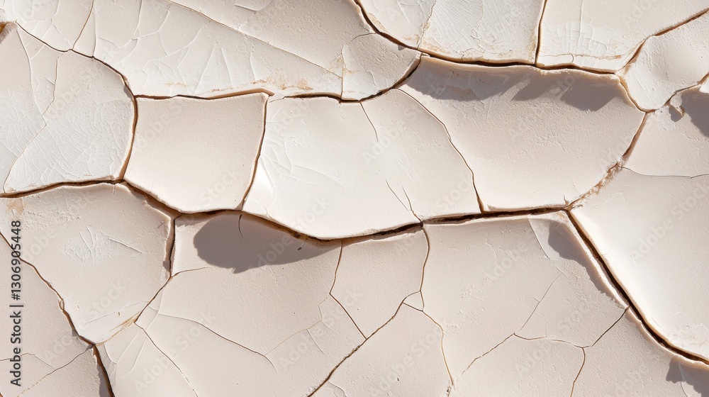 Poster close-up of a cracked and uneven surface. the cracks are of varying sizes and shapes, with some bein
