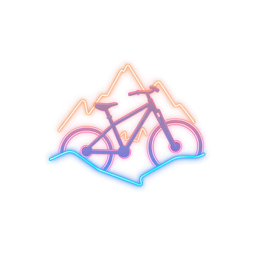 Bicycle holographic 3D icon. neon symbol vector illustration isolated on white background. Generative AI